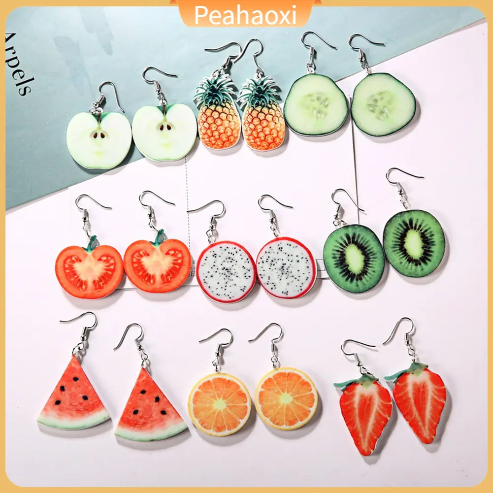 Bông Tai Móc Tai Hình Dưa Hấu Và Dâu Tây Trái Cây Ngọt Ngào, Dành Cho Nữ, Peahaoxi, Thích Hợp Cho Bữa Tiệc, Đồ Trang Sức, Ngọt Ngào
