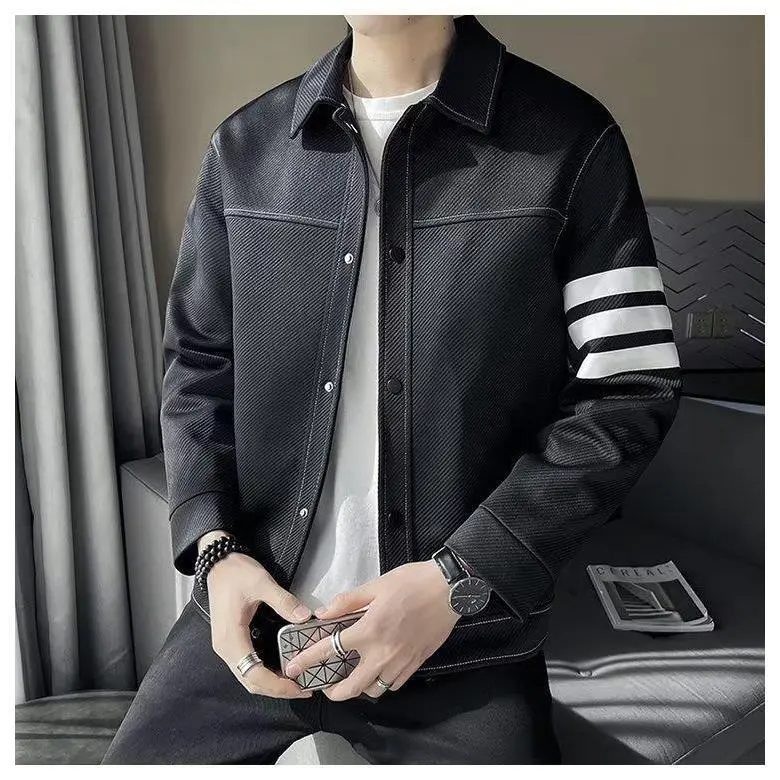 Áo khoác bóng chày Hàn Quốc nút bóp, cổ bẻ 01 nam Nữ Menswear Dài Tay Xanh Rêu 6