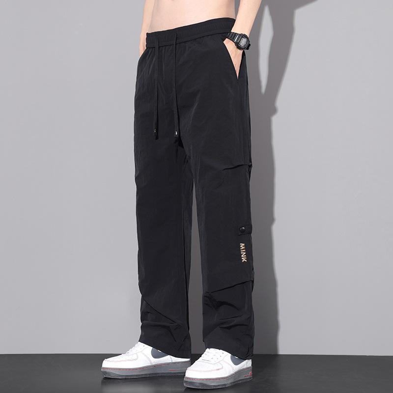 Spring and Summer New Trend Overalls Men's Comfortable and Loose Umbrella Soldiers Quick-Drying Straight Mop Casual Pants for Boys 6