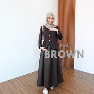 Stella One Set by Tunicis, Atasan Blouse dan Rok A line, Setelan Pakaian Fashion Muslim Wanita