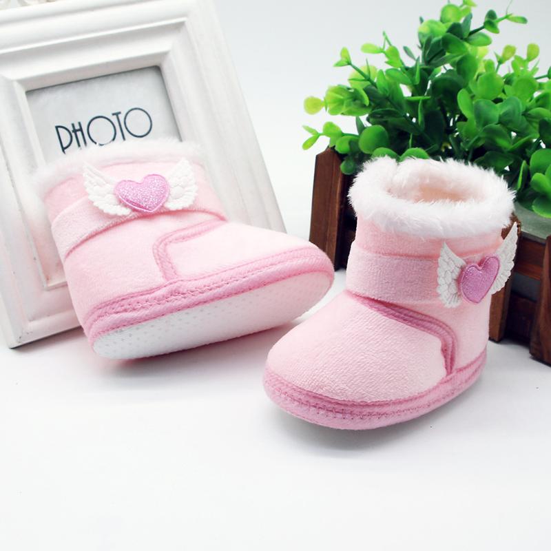 Product Introduction of Newborn Baby Girl Plush Snow Booties Keep Warm Shoes Non-Slip Sneaker Walking Soft-Soled Breathable Heart Wings First Walkers 29