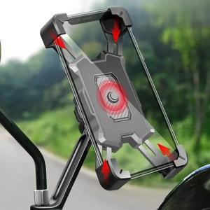 マウンテンバイクモトモーターサイクルスタンドブラケットノンスリップサイクリング用のオートバイバイク電話マウント360°回転可能な電話ホルダー