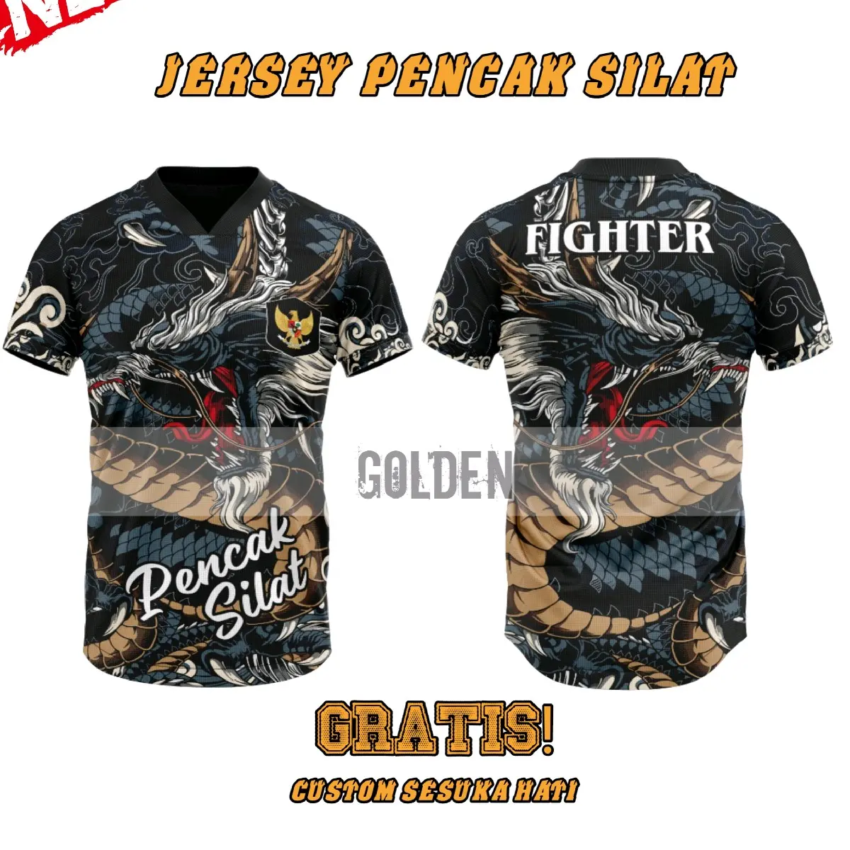 JERSEY OLAHRAGA PENCAK SILAT NAGA FREE CUSTOM/IKSPI/PSHT/TAPAK SUCI Sport