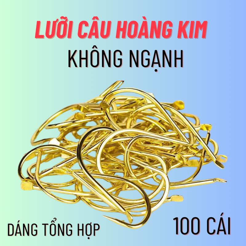 [MUA 1 TẶNG 1] Mua 100 Lưỡi Tặng 100 Lưỡi - Lưỡi Câu Hoàng Kim Không Ngạnh Đi Câu Fishing Bắt Cá Câu Cá