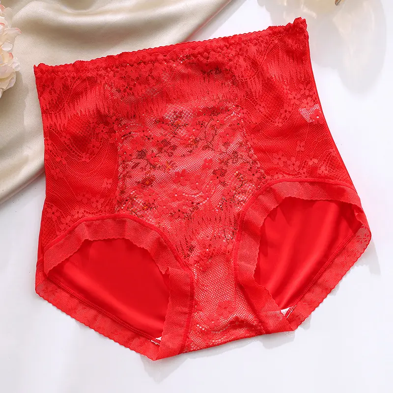 Quần Lót Ren Cạp Cao Dành Cho Nữ, Ngoại Cỡ, Bụng Và Hông, Đáy Quần Cotton, Thoáng Khí, Quần Lót Gợi Cảm Women 8