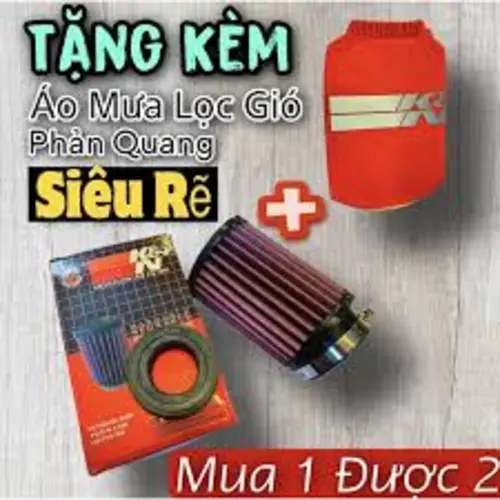 Lọc Gió Trụ K&N 1280 1:1 (Pô AIR tăng tốc) Dành cho mọi loại Xe Zin-Độ & Áo Mưa Phụ Tùng Phụ Kiện