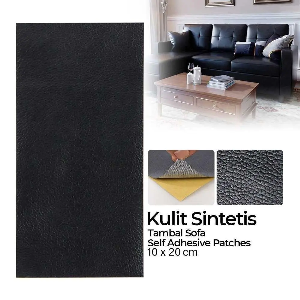 QJH Kulit Sintetis Tambal Sofa Self Adhesive Patches Sticker 10x20cm - RX276 l