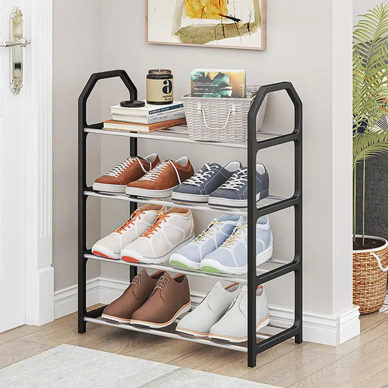 Kệ Đựng Giày Nhiều Tầng, 4 Tầng, Đựng Đồ Đơn Giản Chống Bụi, Tủ Đựng Giày, Cửa Lắp Ráp Nhiều Tầng Giá Sắp Xếp Ký Túc Xá
