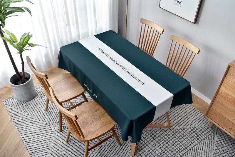 Product Introduction of INS Tablecloth Fabric Cotton and Linen Fresh Nordic Style Net Red Girl Heart Coffee Table Desk Pad Oval Tablecloth 2