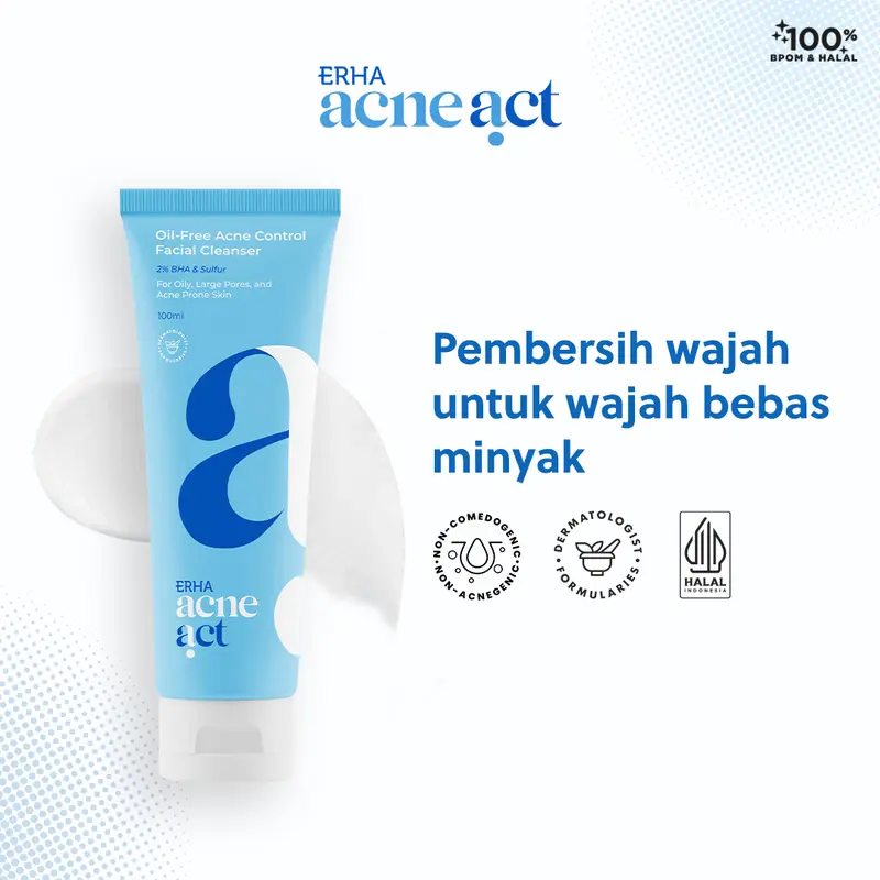 ERHA AcneAct Oil-Free & Acne Control Cleanser - Sabun Wajah Jerawat Berminyak 2