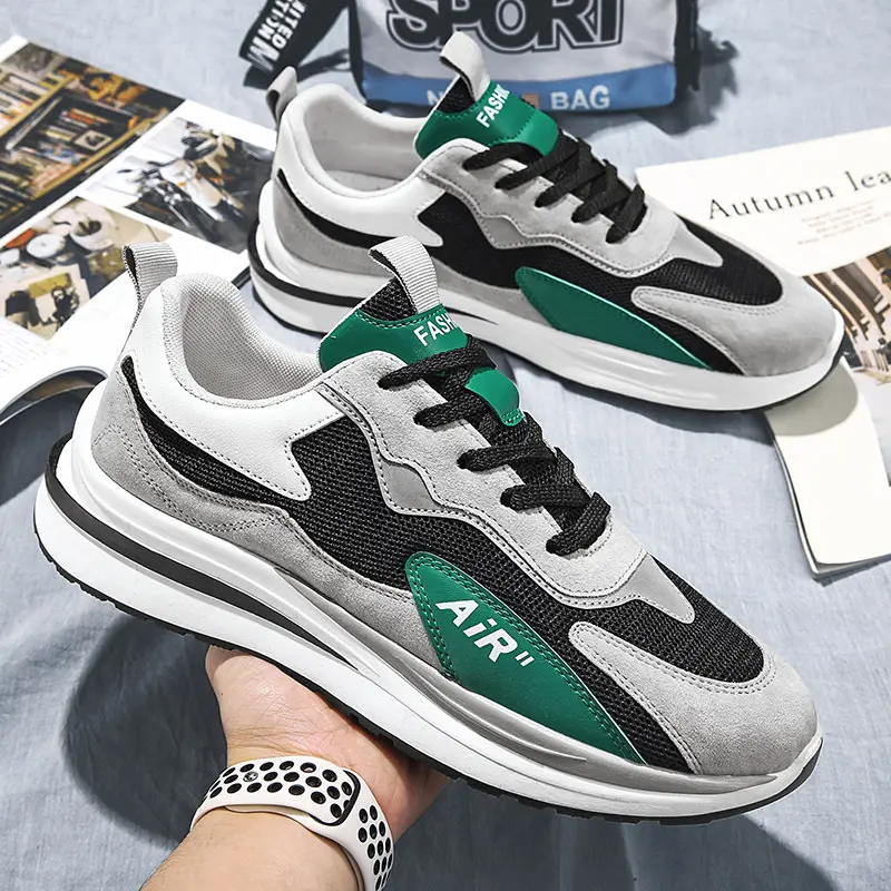 Shoes Men's Trendy Casual Running Shoes Mesh Sneaker Breathable Men's Shoes Korean Style Clunky Sneakers Casual Men's Shoes Training Boy