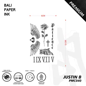 Bali Paper Ink Tato Temporer PMC040 Justin B Premium Tatto Temporary