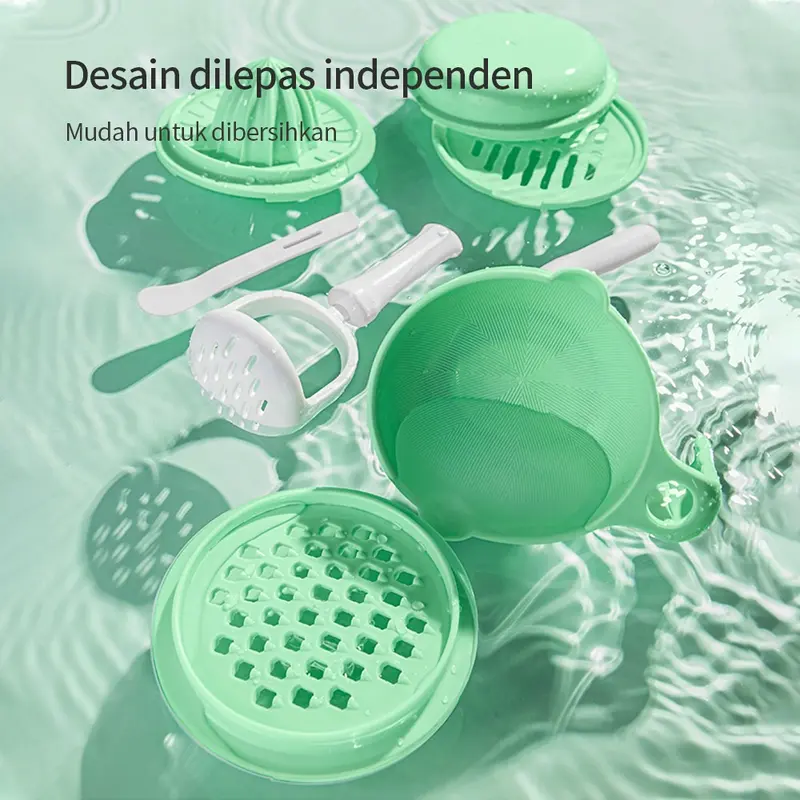 HARCOO ONLINE - Alat Pembuat Mpasi Makanan Maker Bayi Mangkok Bayi Untuk Menghaluskan Menumbuk 10in1 BPA Free 4