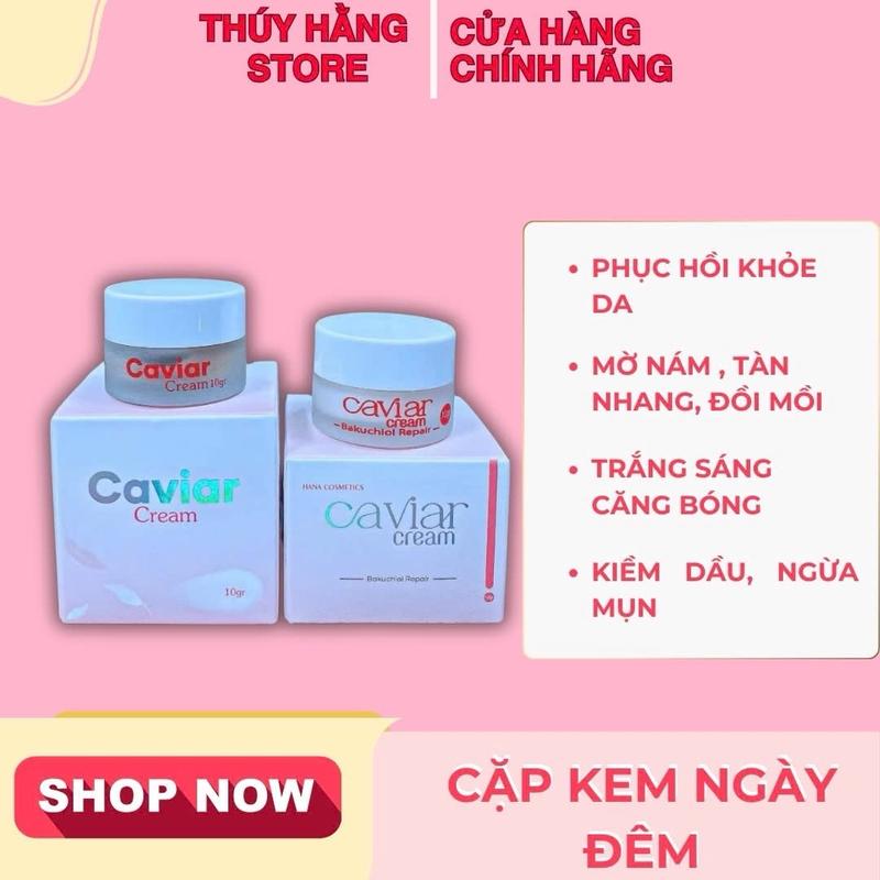 Caviar ngày +đêm Skincare Làm Đẹp Da hỗ trợ giảm nám, mờ thâm hộp 10gr Tre chăm sóc da mụn vitamin e Nữ Women Dưỡng Ẩm Da Cho Bé Cho Bé kem face 24h