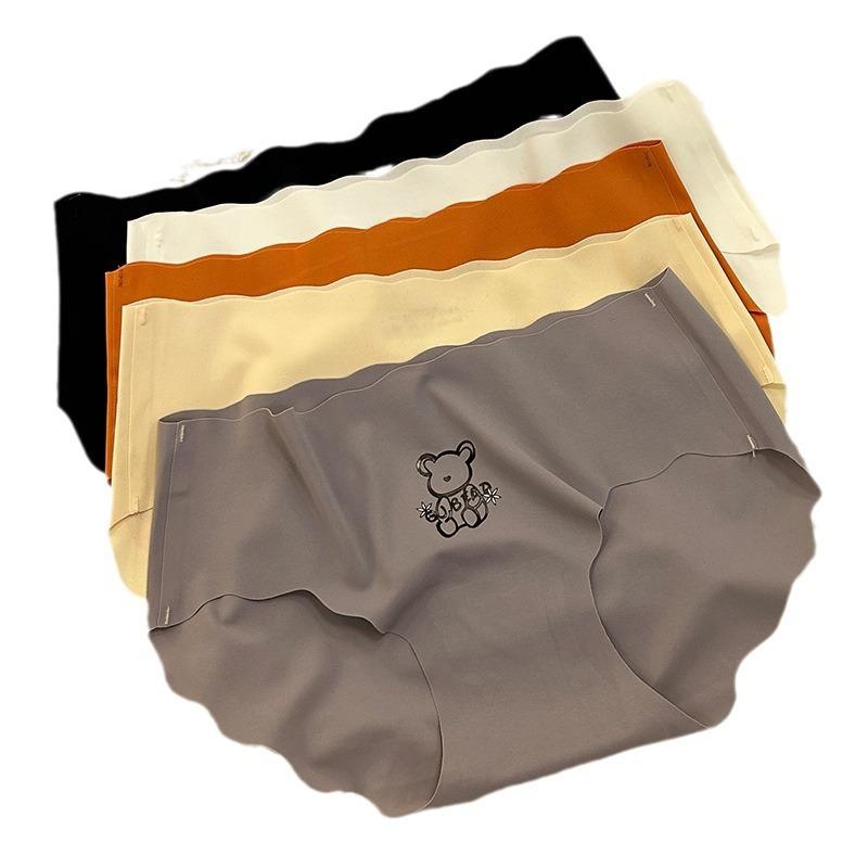 Combo 10 quần su lạnh viền sóng in hình gấu dâu cute ( QP18 ) Quần Lót Women Nữ Cotton