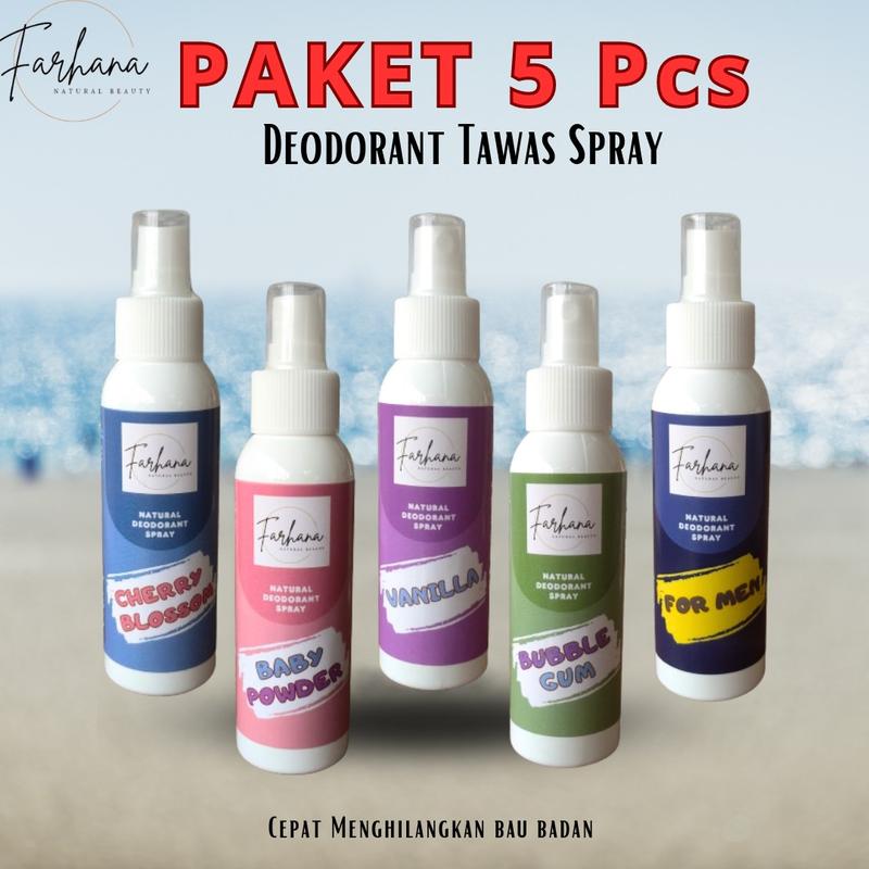 Product Introduction of Deodorant tawas spray by Farhana Paket 5 Pcs penghilang bau badan efektif dan cepat non alkohol aman tanpa iritasi 1