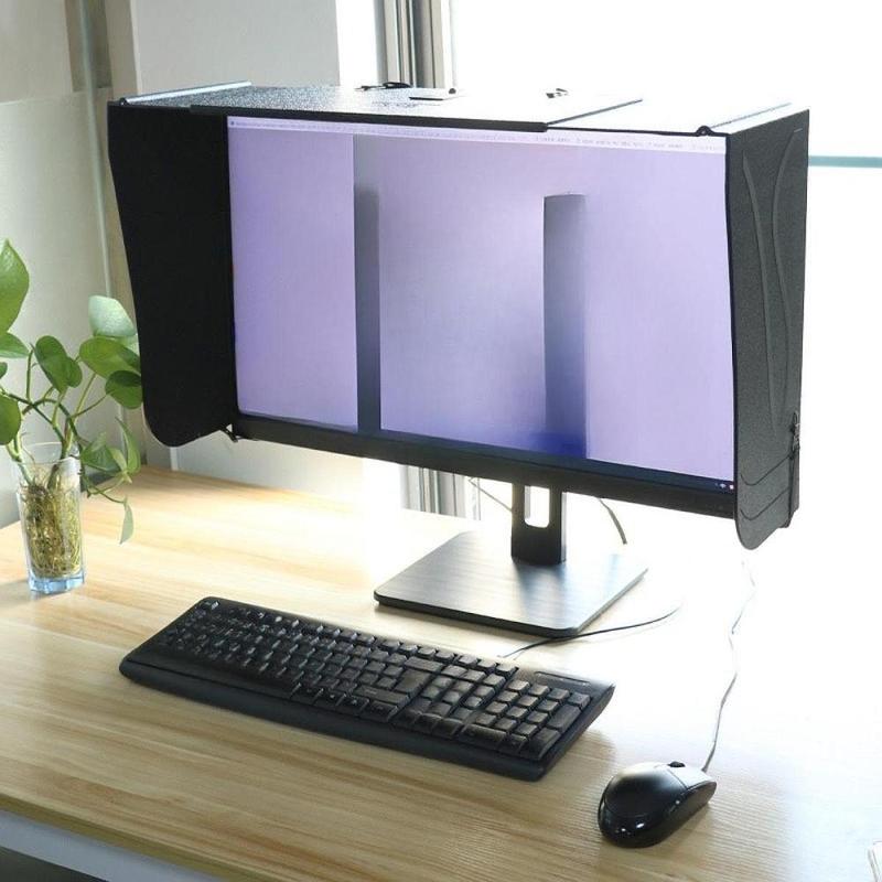 Desktop Computer Monitor Hood Sunhood Easy to Install High Performance Adjustable Universal for Office Play Games 6
