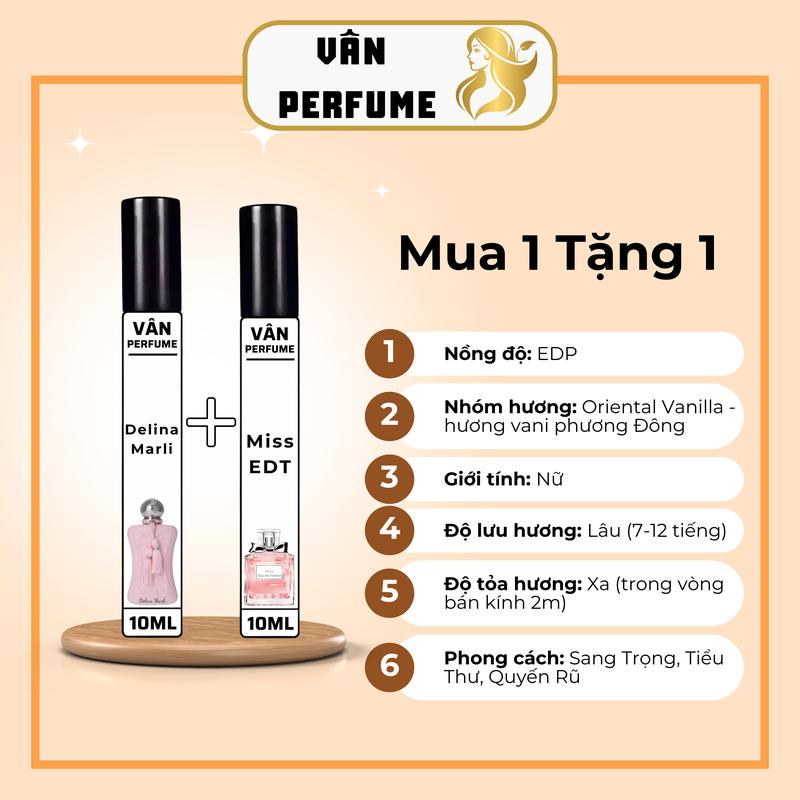 Mua 1 Tặng 1 Combo 02 Chai Chiết Nước Hoa Nữ Sale Off Deli.na vs Miss EDT hương thơm quyến rũ suốt ngày dài Xịt Thơm Perfume Cosmetic Women