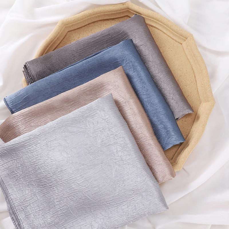Product Introduction of Pashmina hijab Malaysia New Artificial Silk Silky Satin Scarf Women's Shawl Toe Cap Headscarf 12