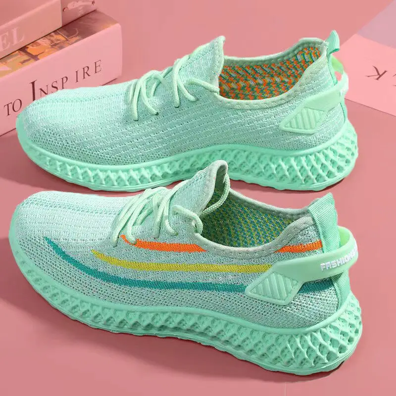 2024 New Women's Casual Sports Shoes Breathable Mesh Work Shoes Student Shoes Fashionable Coconut Shoes Spring Summer