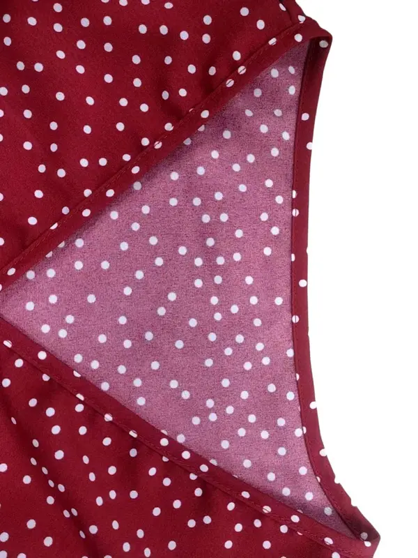 Women's Polka Dot Print Dress, Elegant Fashion Casual Ruffle Trim Midi Dress for Daily Outdoor Wear, Ladies Dress for All Seasons, Womenswear, Shortsleeve, Casual Dresses 7