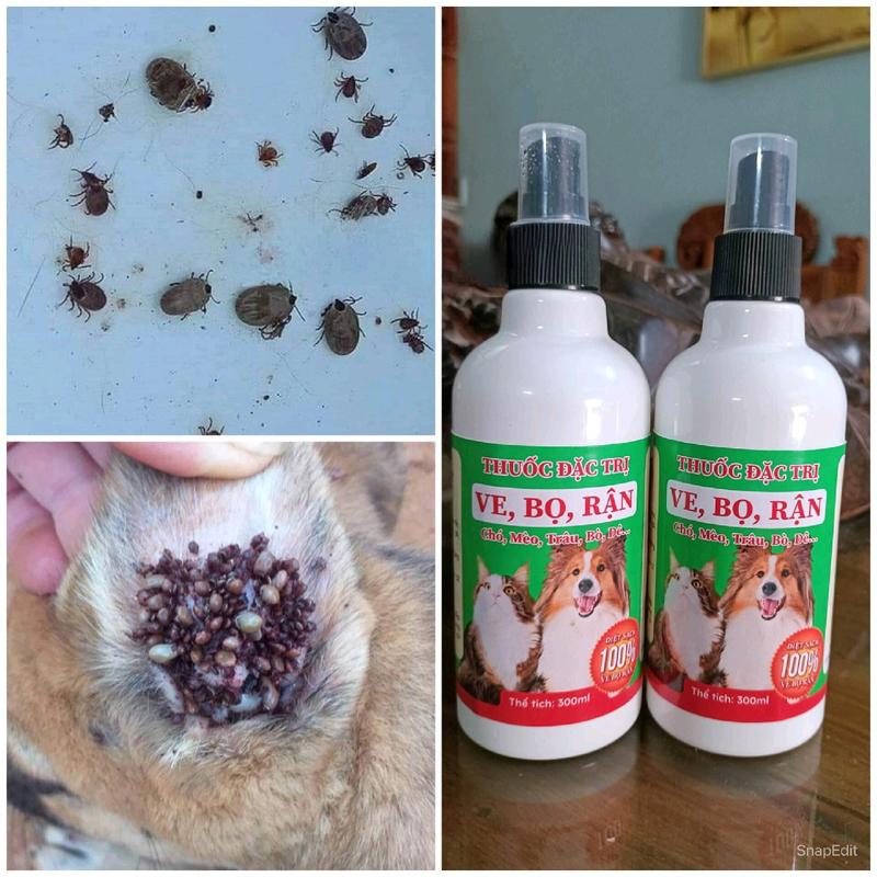 combo 2 chai xịt ve bọ rận cho chó mèo (tổng 2 chai 600ml)