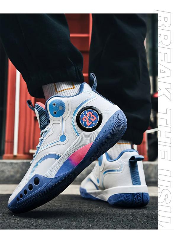 Product Introduction of 2023 new basketball shoes for men breathable mesh sport shoes thick sole anti-slip training sneakers for men size 35-45 41