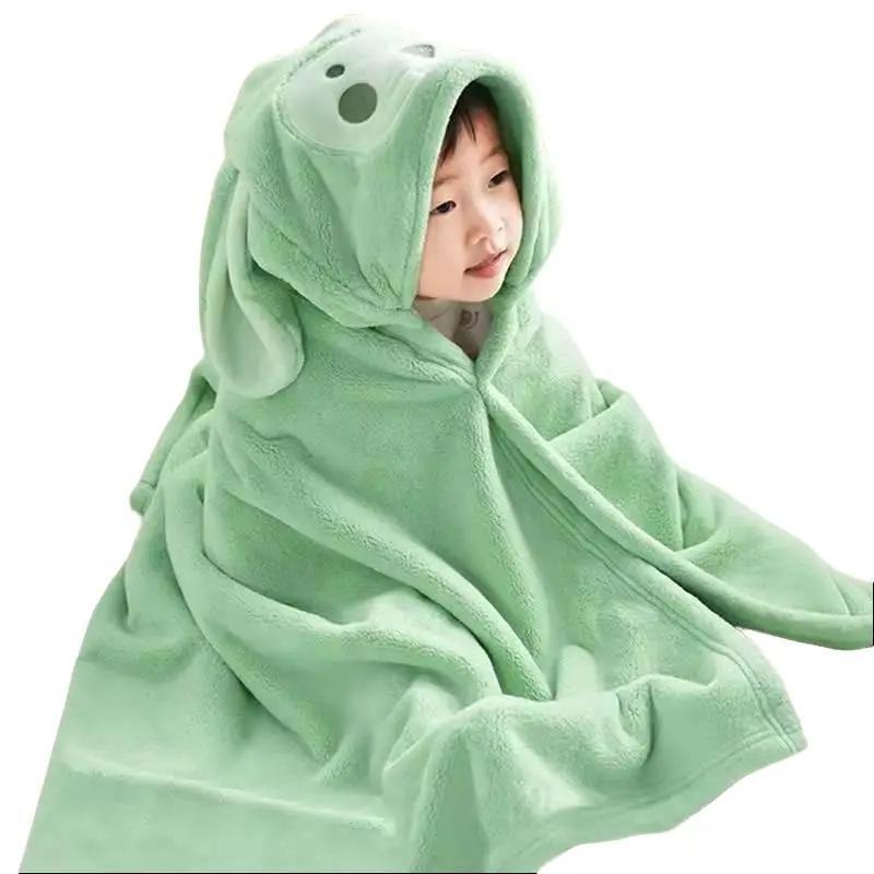 Khăn tắm cho bé khăn choàng tắm có mũ áo choàng tắm cho bé đi biển thấm hút nhanh Cotton Voi