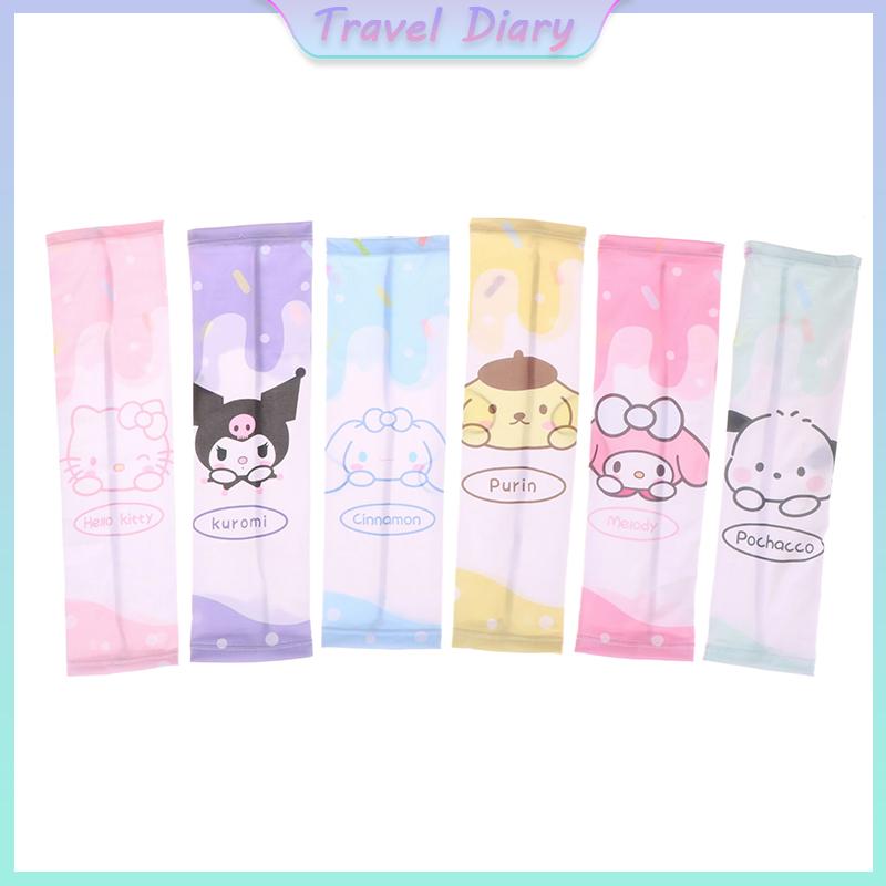 Product Introduction of Sanrio Anime Hello Kitty Kids Arm Sleeves Sun Protection Cooling UV Protection Sleeves Anti-Slip Ice Silk Arm Covers Gift 24