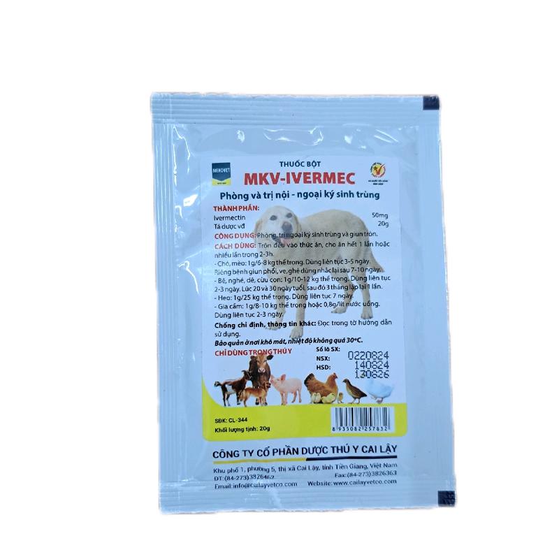 Ivermec - bột trộn cho chó - ve, rận, bọ chét trên chó 10gr 4