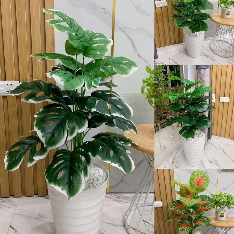 Cây trầu bà 70cm nhân tạo, cây trầu bà lá xẻ, cây lá rùa , cây giả decor