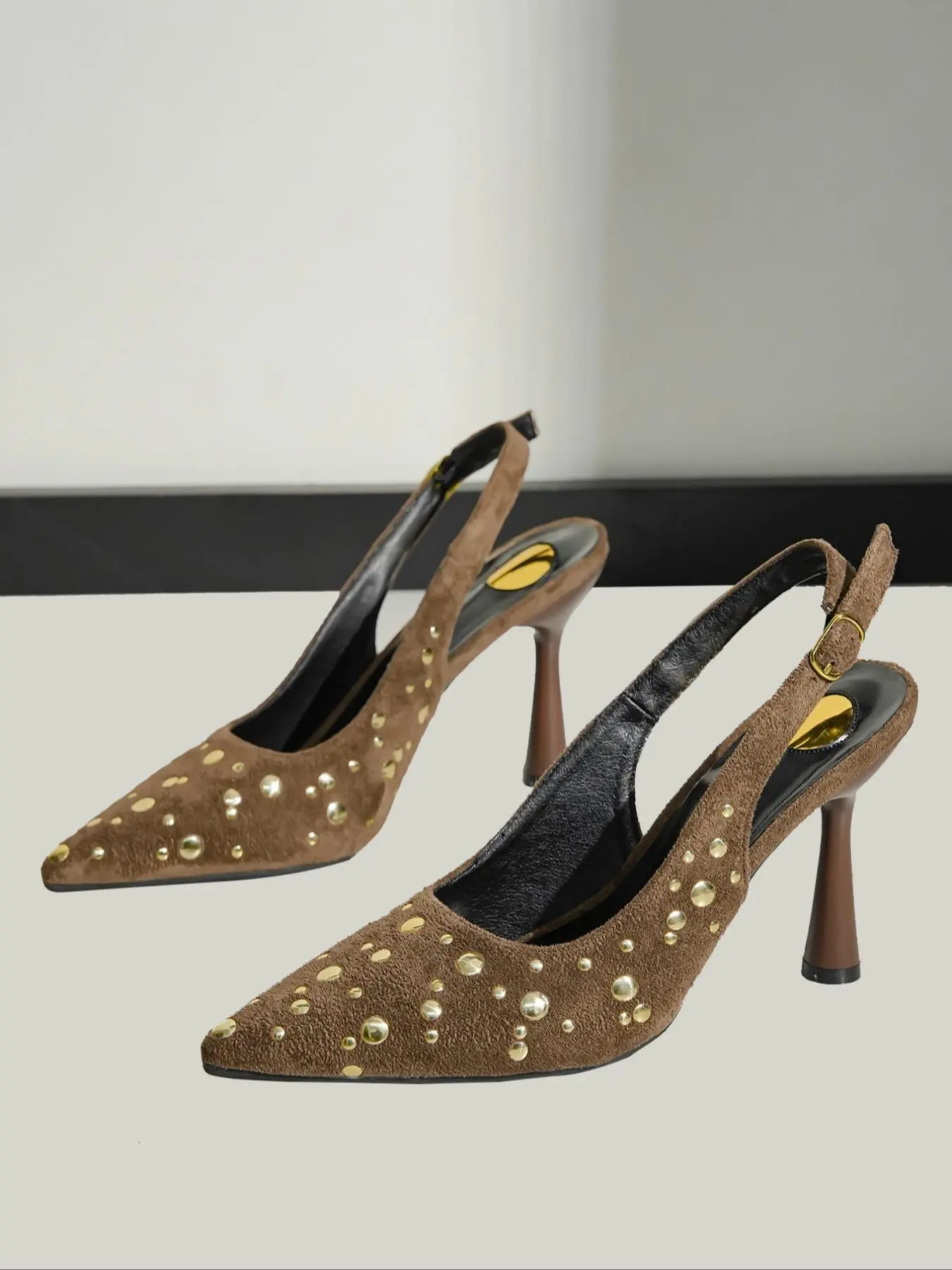 Women's Fashionable Studded Decorated Heels, Elegant Pointed Toe High Heels for Party, Daily Clothing Decor for Women & Girls