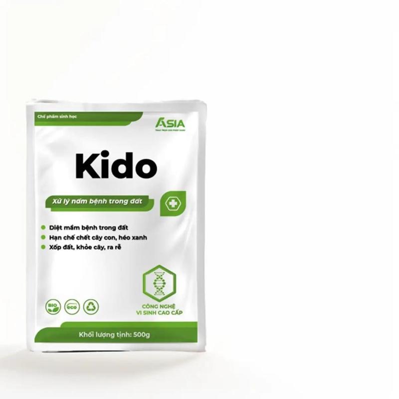 KIDO Phòng trừ héo xanh cây trồng, cải tạo đất, trừ nấm đất - Chế phẩm sinh học gói 500g