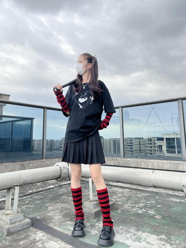 Women's Punk Style Colorblock Arm Sleeves & Leg Sleeves (1 Set), Cute Trendy Arm Sleeves & Leg Sleeves, Fashionable Clothes Accessories for Daily & Party Decoration 5