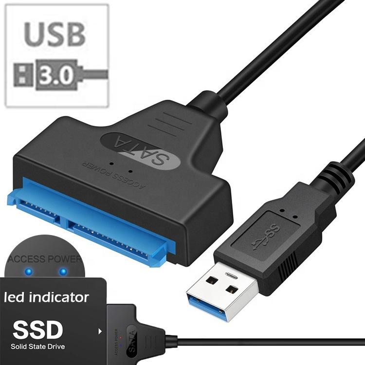 Cáp USB3.0 sang SATA, Tốc độ cao 5Gbps, Truyền dữ liệu, Bộ Chuyển Đổi Type-C sang SATA SSD 2,5 Inch, cho ổ cứng, SSD, HDD, máy tính xách tay và PC, Bộ Chuyển Đổi SATA USB 3.0