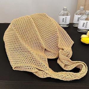 Beg Tangan Tenunan, Kapasiti Besar, Ketibaan Baru Bergaya, Sesuai untuk Musim Panas, Beg Tote Perjalanan Pantai