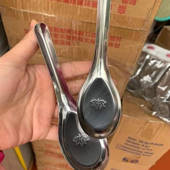 Sét 20 Thìa Ăn Phở Inox Hoa Sen 4