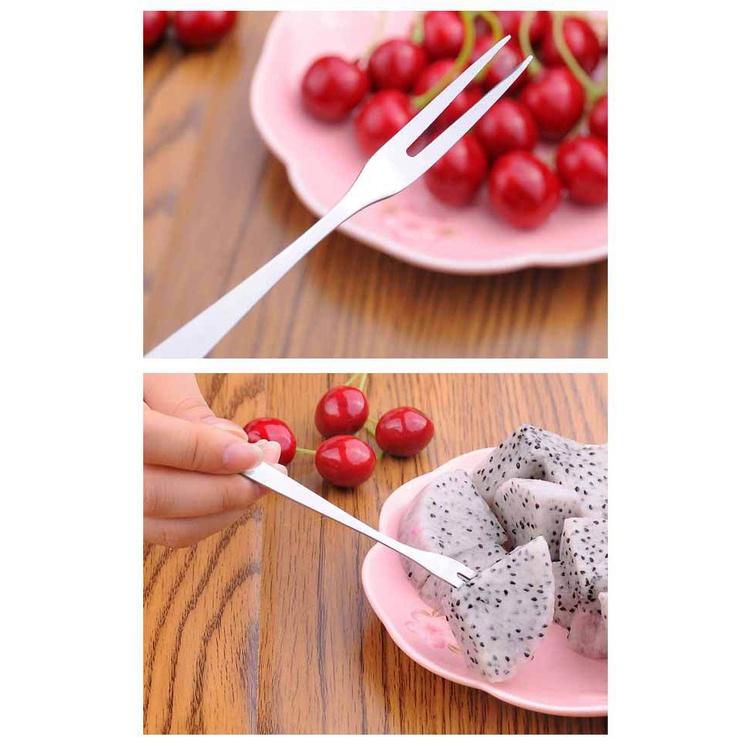 Nĩa Ăn Trái Cây Tiện Lợi Bằng Thép Không Gỉ 8