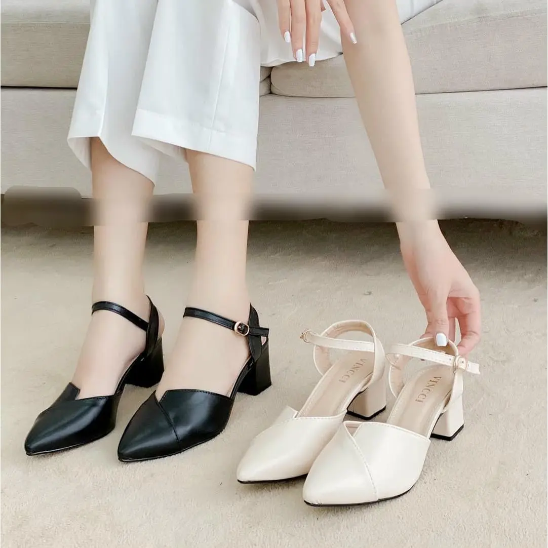 [Hoàn Tiền 15%]Giày cao gót 5p mũi nhọn hàng thiết kế siêu đẹp 009
