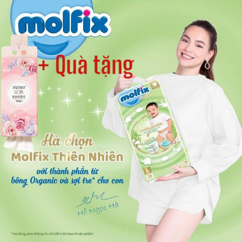 tặng bịch giấy sipiao 1110 tờ tã bỉm Molfix thiên nhiên siêu đại mẫu mới đủ size NB-S-M-L-XL-XXL