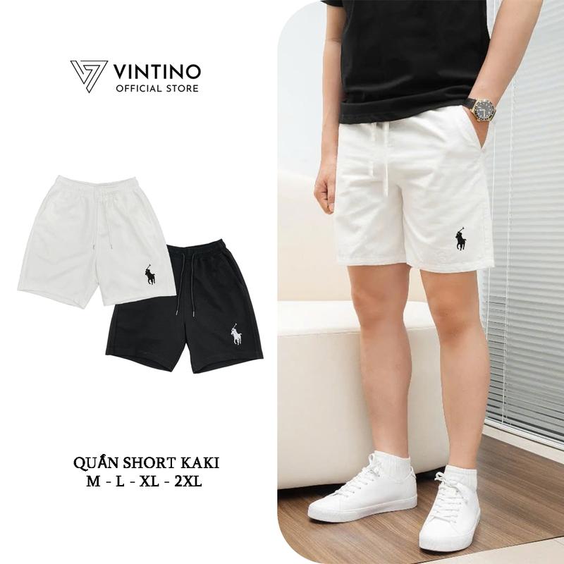 Quần Short Nam Kaki Form Trên Gối Thêu Logo Nổi Phong Cách Hàn Quốc Thoải Mái Thoáng Mát VINTINO QS06