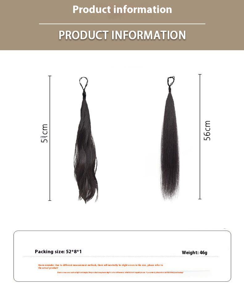 Product Introduction of Wig Ponytail Self-Winding Hair Band Bun Wig Women's Mid-Length Hair Extensions Artificial Hair Tied 5
