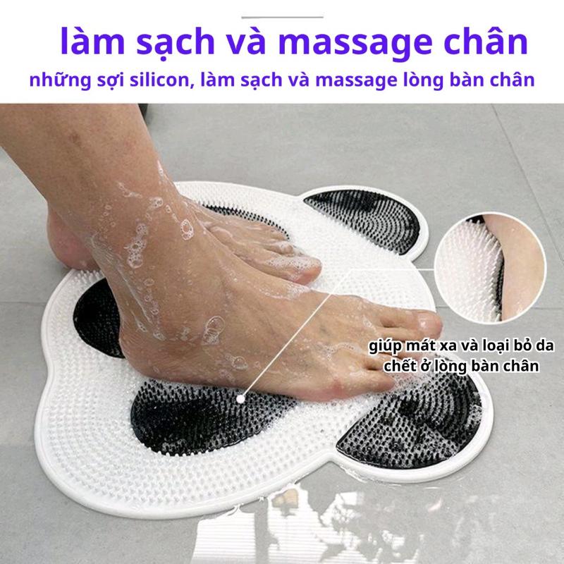 Thảm Silicon Hình Gấu massage Chân Làm Sạch Lòng Bàn Chân,Thảm Có Giác Hút Dán Tường Để Chà Lưng