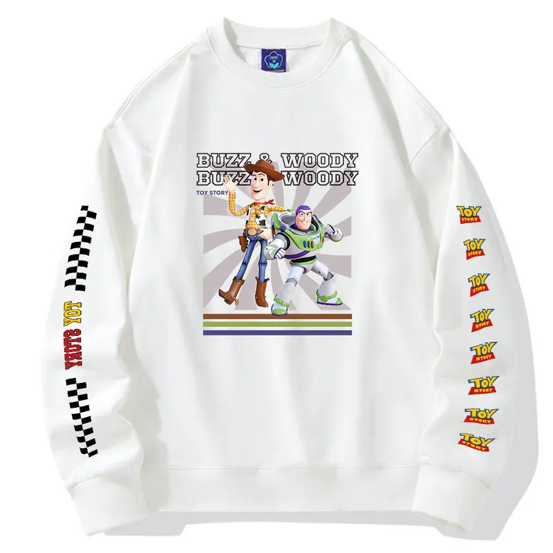 Sweater Unisex Buzz&woody sweater Keren size L-XXL crewneck Oversize sablon DTF motif Warna hitam  fleece tangan  panjang  keren Distro 1