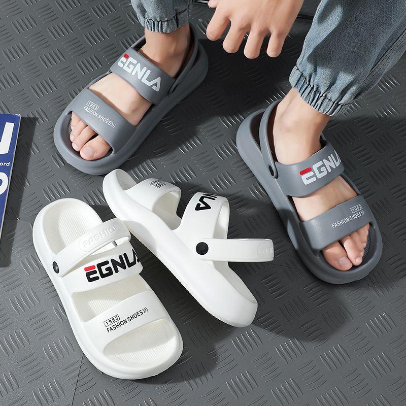 Giày Đi Biển Cho Nam, Bộ Sưu Tập Mùa Hè Mới 2024, Sử Dụng Kép, Đế Dày, Không Trơn Trượt, Thích Hợp Sử Dụng Ngoài Trời, Phong Cách Hàn Quốc, Đế Mềm, Dép Hợp Xu hướng DéP 3