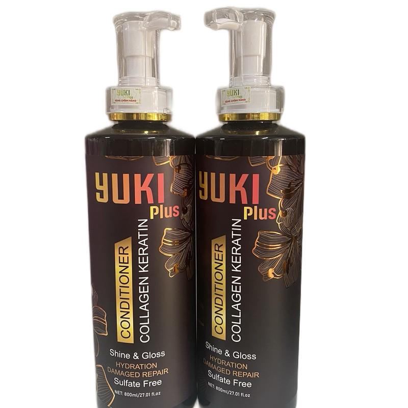 Cặp đôi Dầu gội đầu yuki plust, kích thước nhỏ 800ml, mùi chuẩn nước hoa, chống rụng tóc, hỗ trợ trị gàu, giúp tóc mềm, hàng chính hãng dành cho nữ