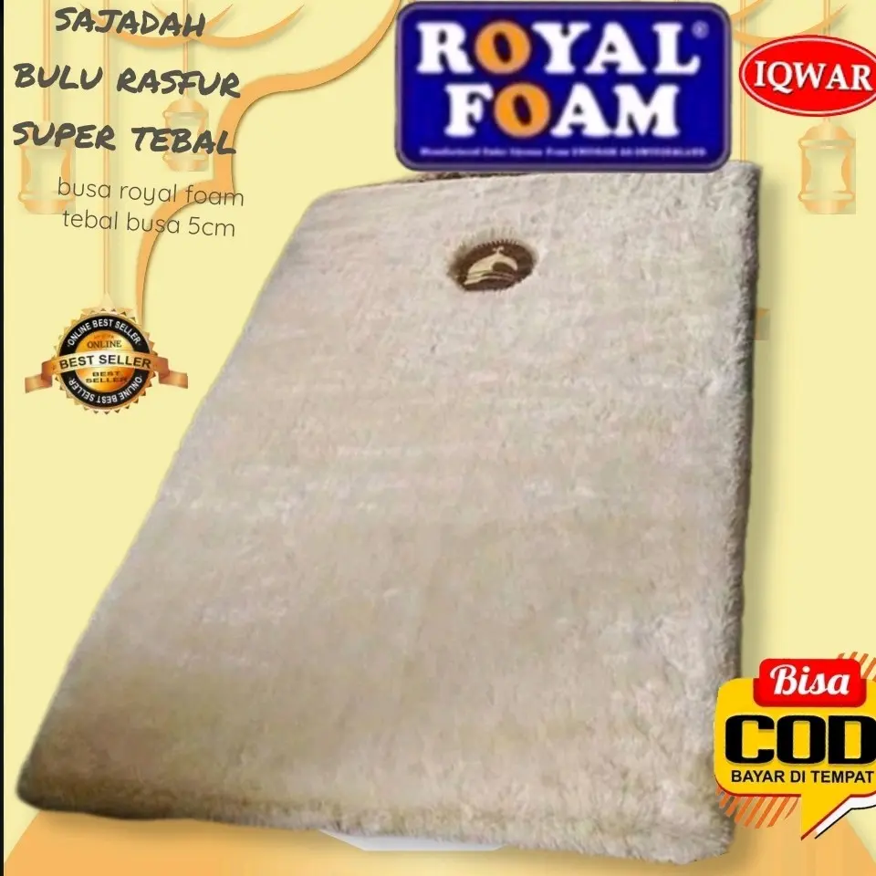 Sajadah tebal 3cm bulu rasfur uk 110x60x3 cm Busa Muslim Turki Nyaman