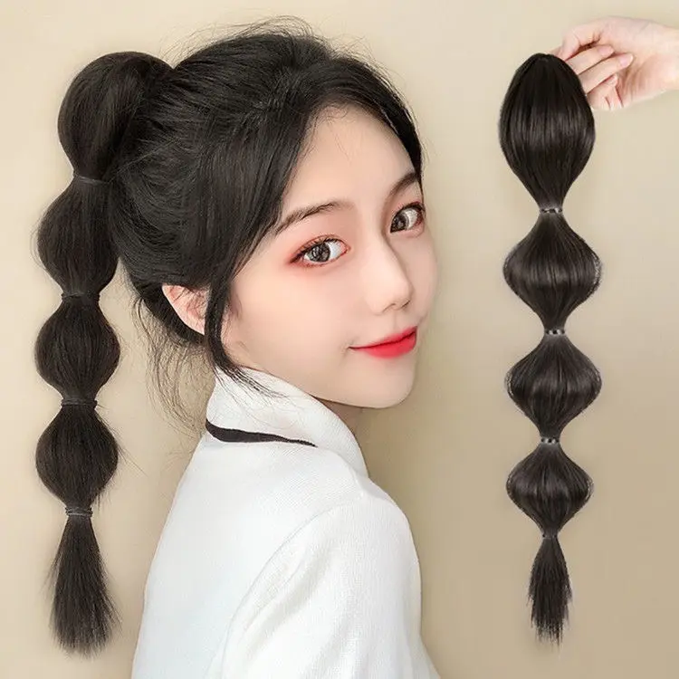 Tóc Giả Đầy Đủ, Qiqishop, Hai Mặt Hoặc Kiểu Đuôi Ngựa Dễ Thương