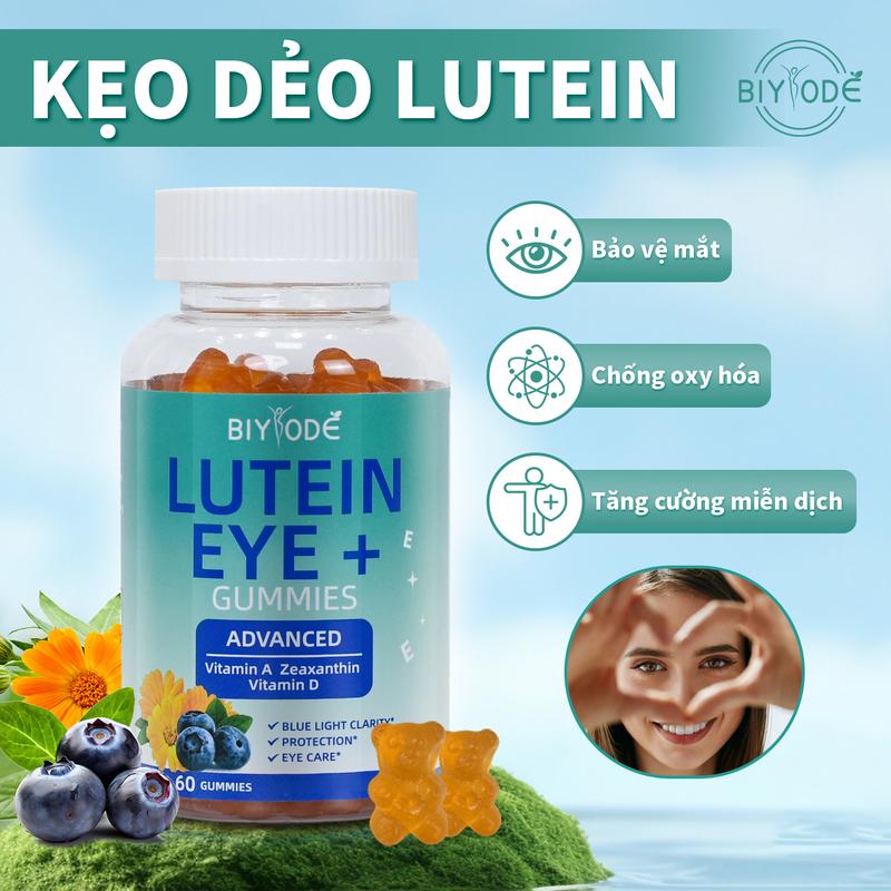 【COD  BIYODE Kẹo dẻo hình gấu vị việt quất bổ sung Lutein giúp bổ mắt Giảm khô mắt, mỏi mắt và thoái hóa điểm vàng Giúp sáng mắt thuc  pham
