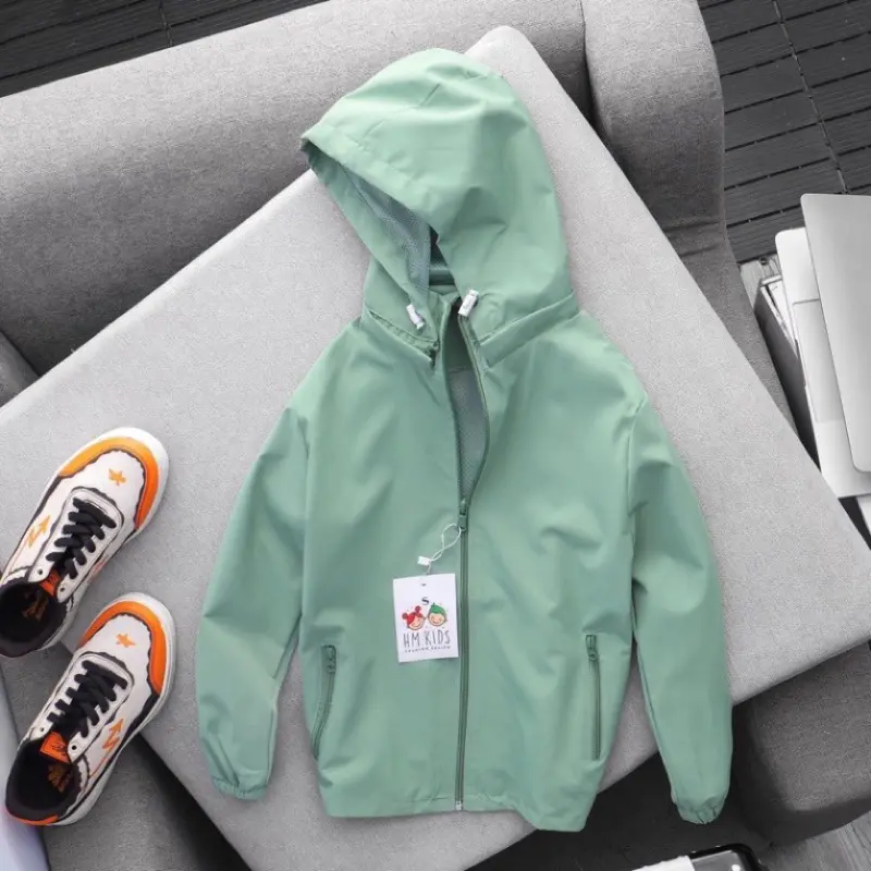 FJHDADBSHOP Áo Gió Cho Bé - Áo Khoác Gió Cho Bé 2 Lớp Cao Cấp Vải Gió Tráng Bạc Chống Nước Chống Gói 8